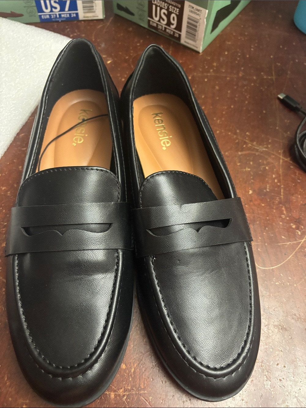 New black slip on kenzie loafer mule gitty comfort office size 9 cottage core